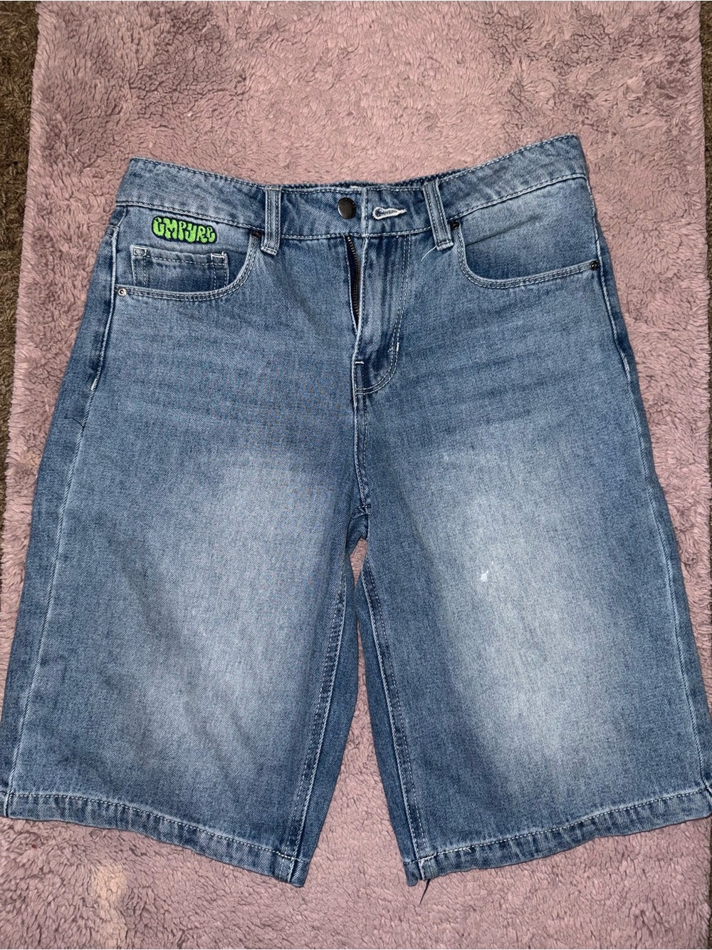 Empyre Washed Blue Denim Jean Shorts